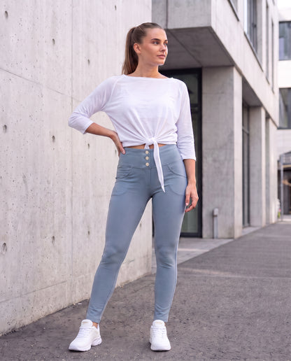 WHITE KNOT × DUSTY BLUE HIGH-WAIST STYLE EST.2018-2021